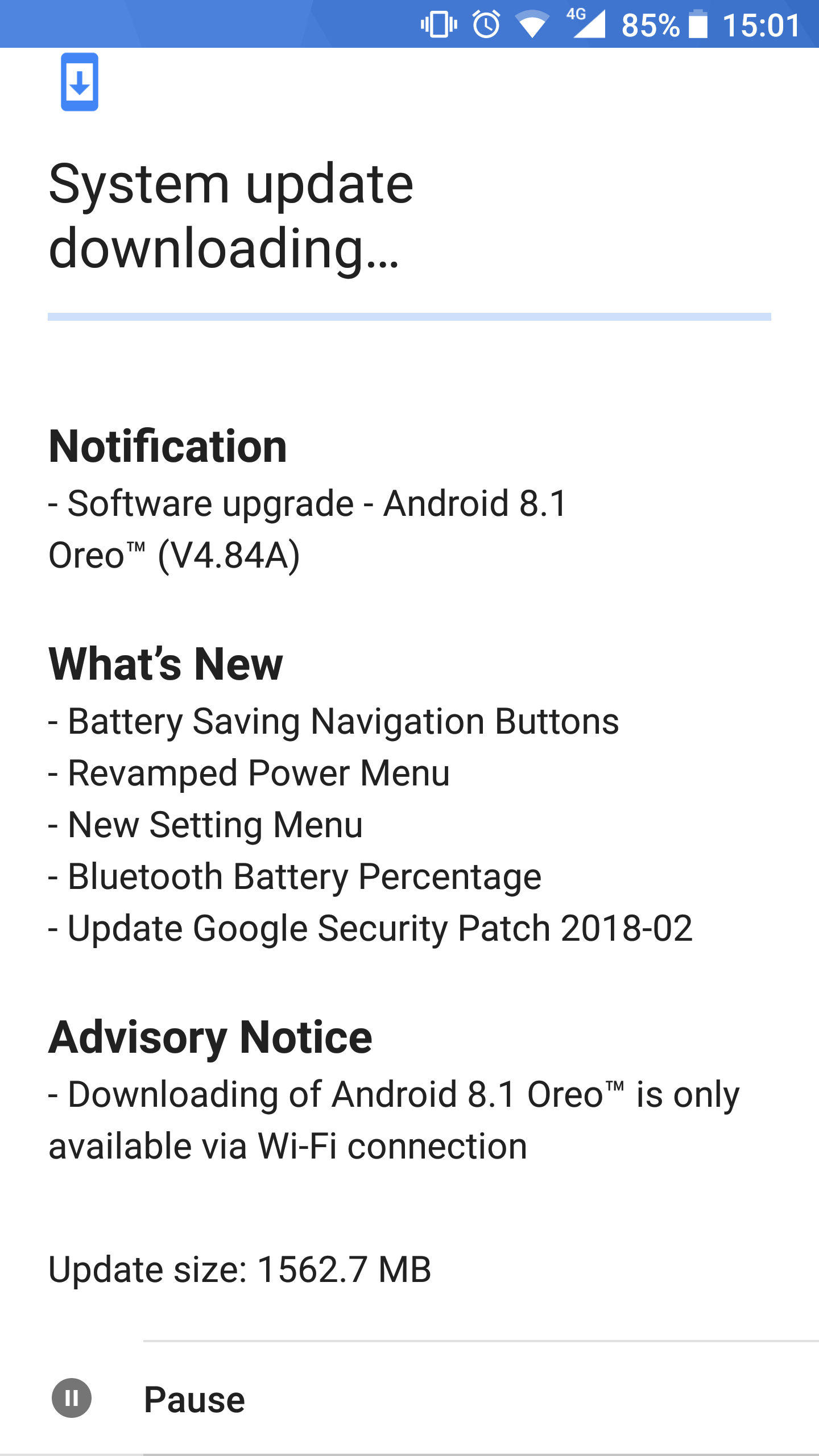 Nokia 8 Android Oreo 8.1 Update