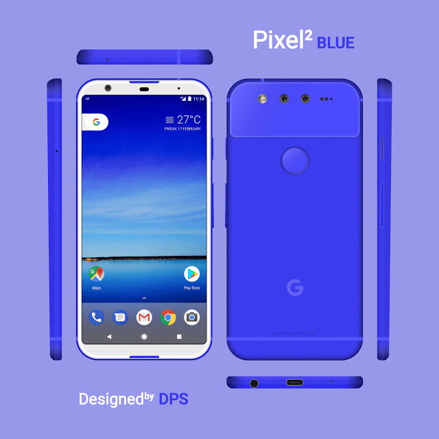 Blue Google Pixel 2 Concept