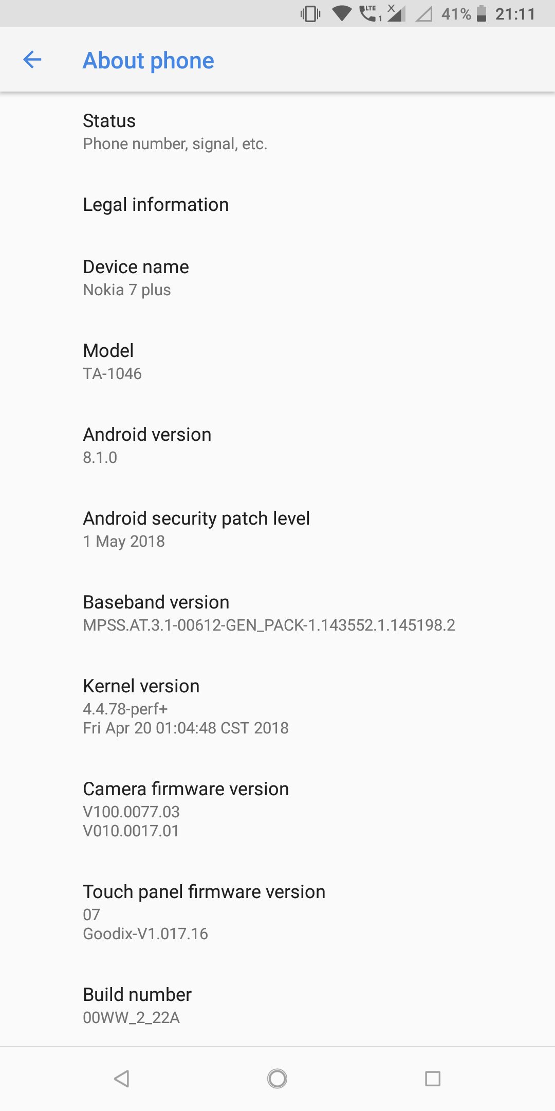 Nokia 7 Plus May Security Patch
